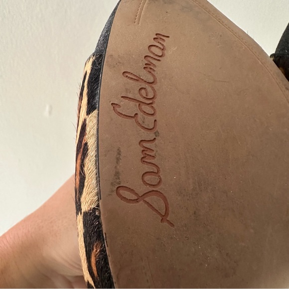 Sam Edelman France Glitter Spectator Leopard Print Rockabilly Heels SIZE 9.5 - Picture 8 of 10